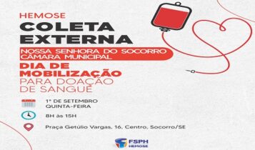 Hemose fará coleta de sangue na Câmara Municipal de Socorro Hemose fará coleta de sangue na Câmara Municipal de Socorro