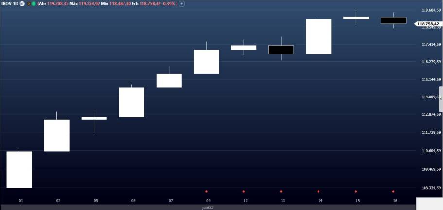 Ibovespa sobe em semana de definição de Selic e arcabouço fiscal; PETR4 avança e VALE3 cai