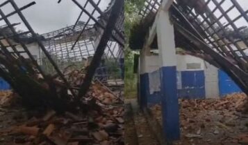 Teto de escola municipal desaba em povoado de Gararu