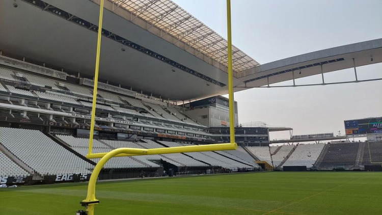 Estádio do Corinthians começa a ‘ganhar forma’ para receber jogo da NFL